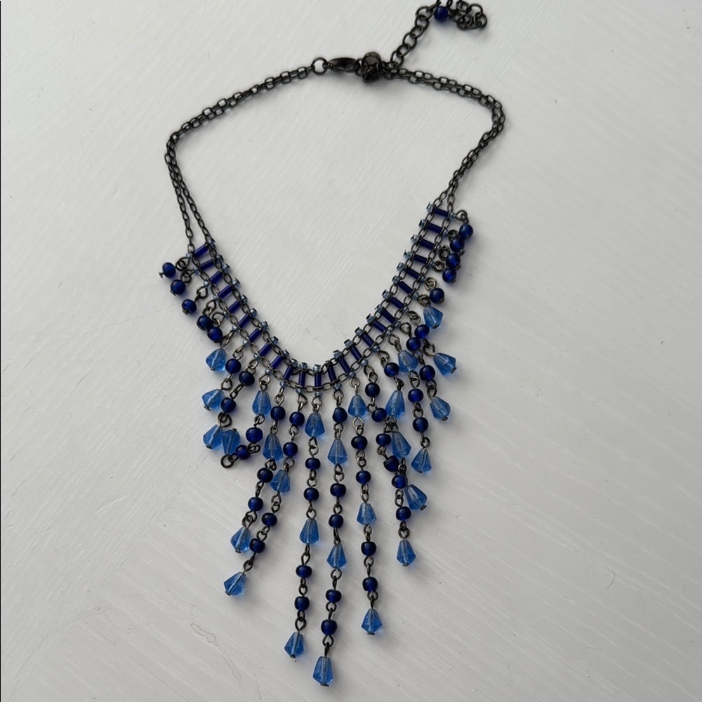 Elegant Blue Beaded Necklace